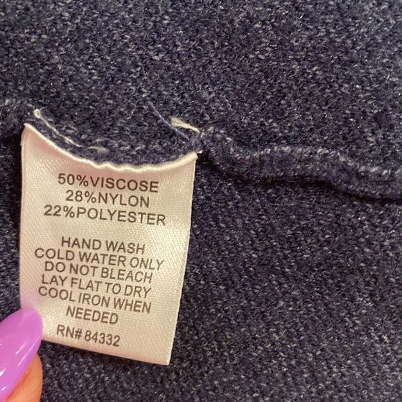 ❤️Last Chance II Sisters longline indigo fringe sweater vest size S - Picture 6 of 9